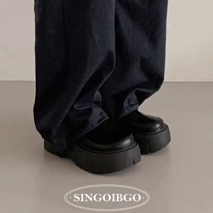 ◈6.5cm◈봄세일◈플랫폼 뮬 통굽 슬리퍼 키높이 라운드 청키 유니크 블로퍼 신발 ds-1046