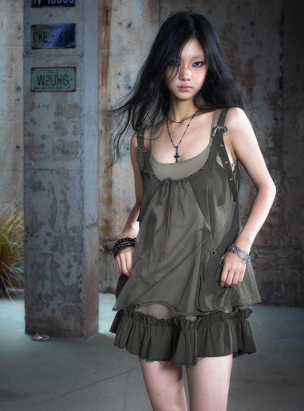 Fringed Layered Strap Dress