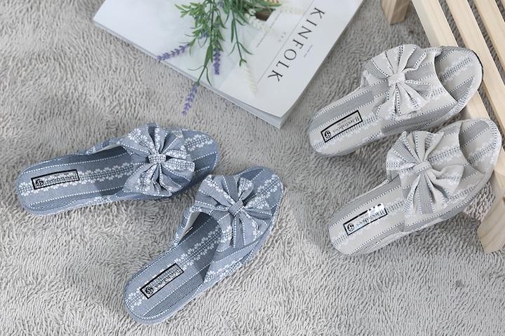 면 리본켈리 슬리퍼 실내화 거실화 사무실화 2colors