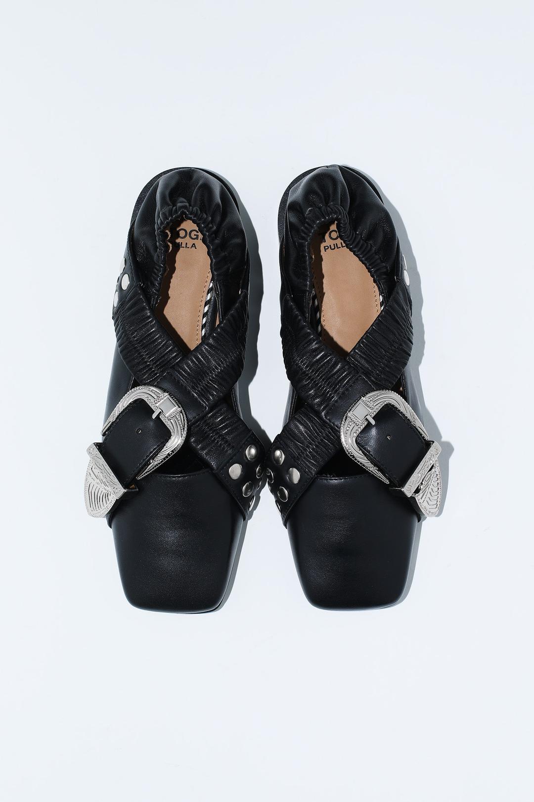 CROSS STRAP BALLET - Black / 37