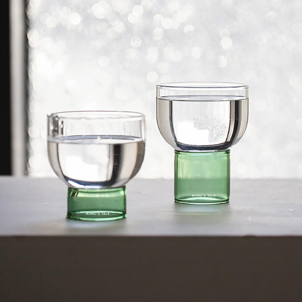 그레이스홈 컬러 내열 유리컵 고블렛잔 심플 요거트볼 3colors