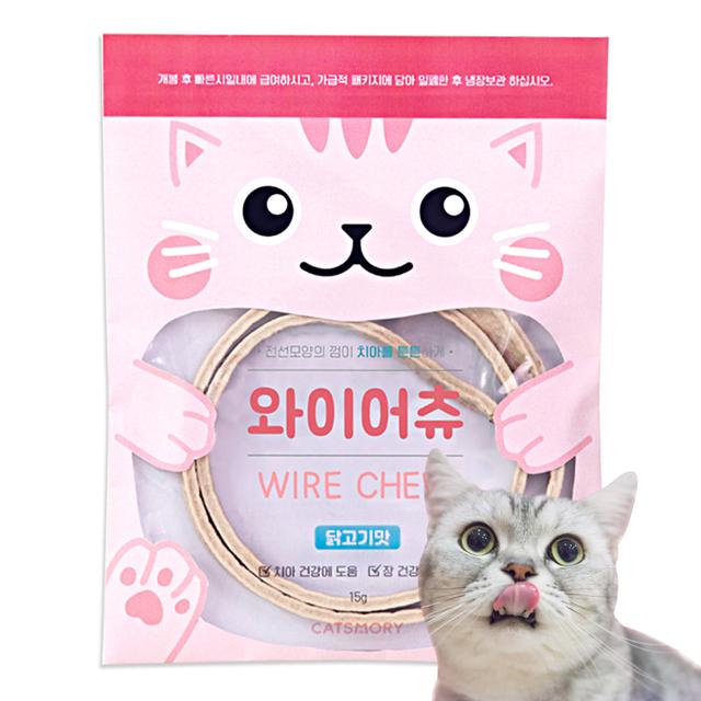 고양이 덴탈껌  캣츠모리 와이어츄 치석 제거 양치 간식 1개입