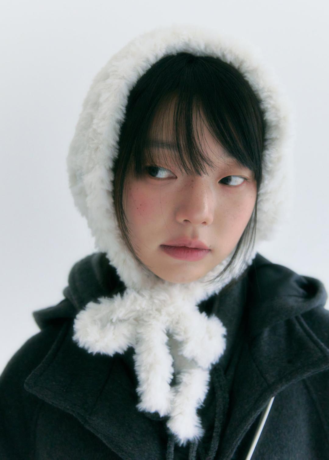 [handmade] furry earmuff (white)