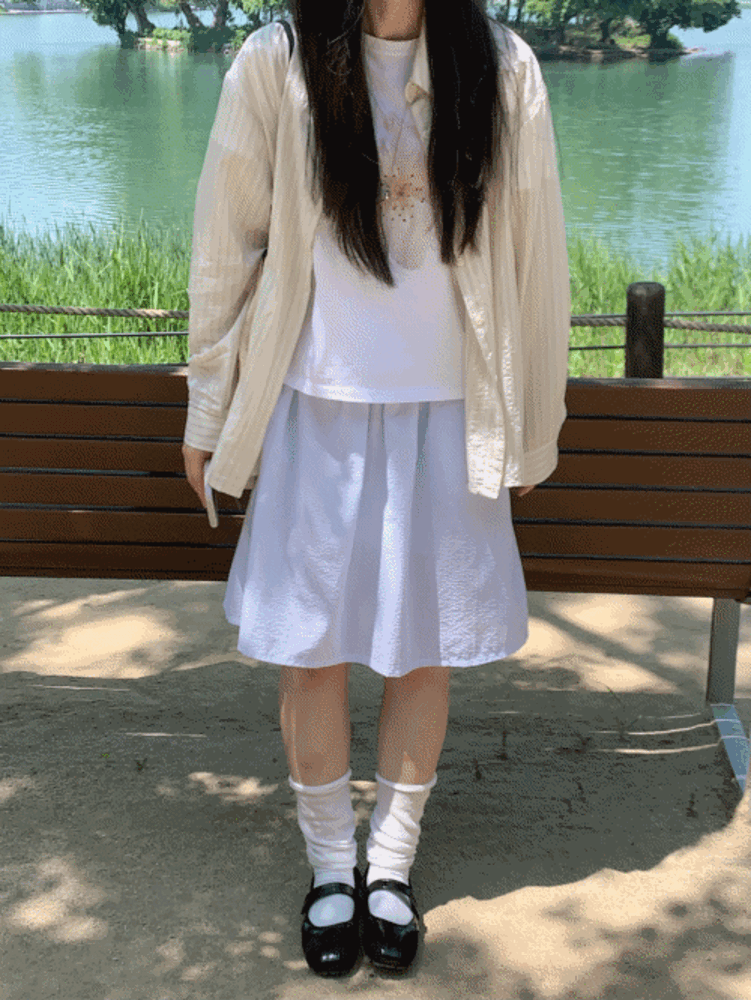 모리 스트라이프 스커트