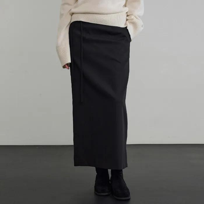 Anne maxi wool skirt - Black