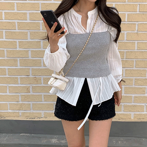 피즈 루즈핏 블라우스
