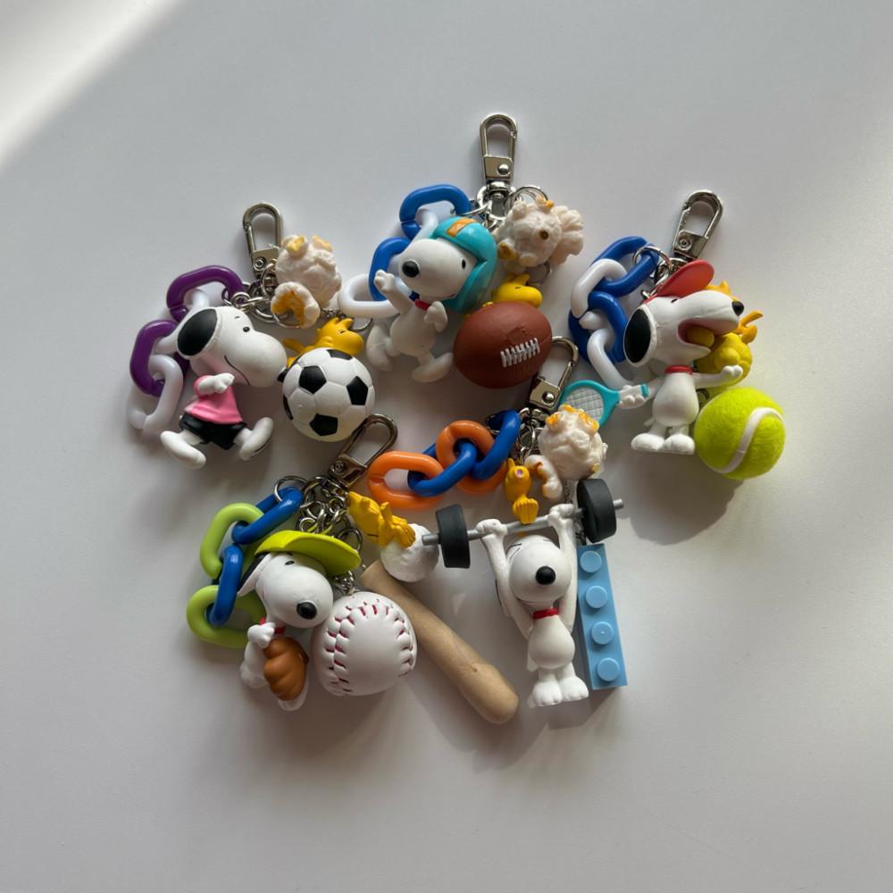 스누피 스포츠 야구 테니스 축구 럭비 역도 키링 에어팟 버즈 자동차 키링