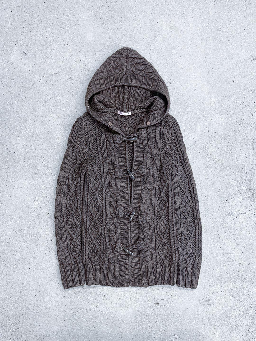 Hooded Cable Duffel Cardigan S0415