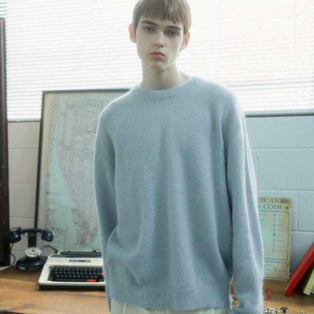 Brushed Alpaca Sweater Poweder Blue