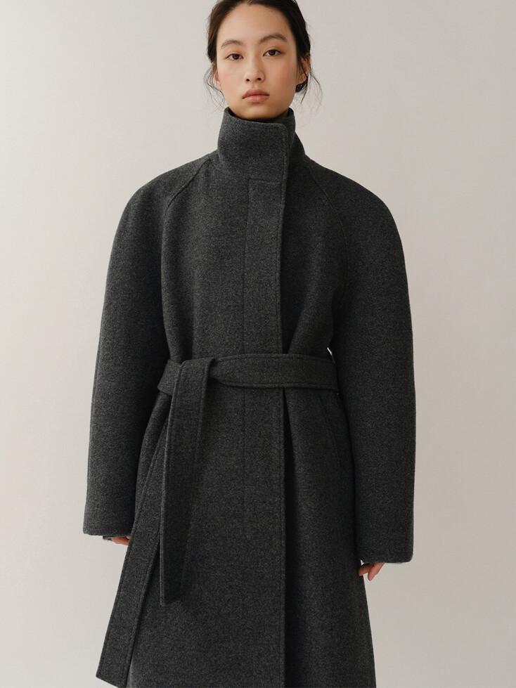 James Felt Coat Ash Melange