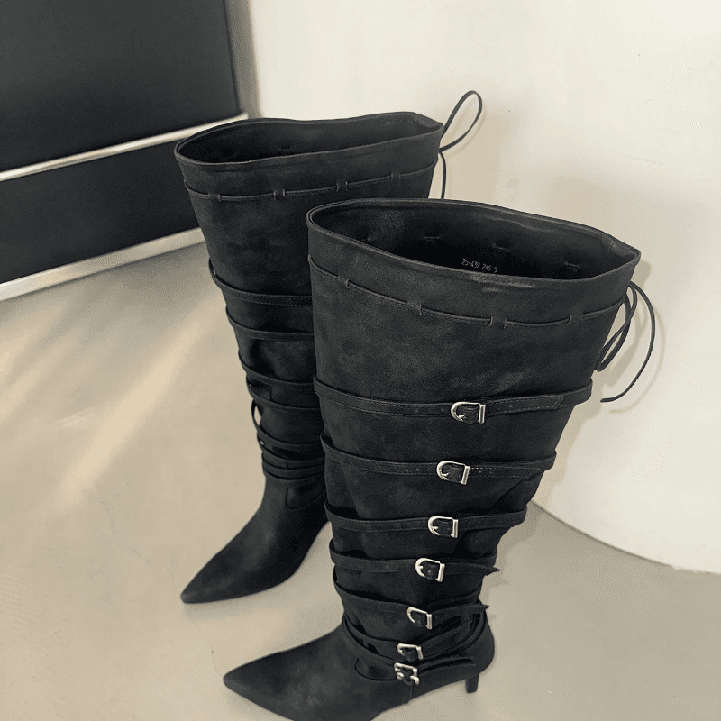 이너뮤트 belted strap stiletto boots (3color)