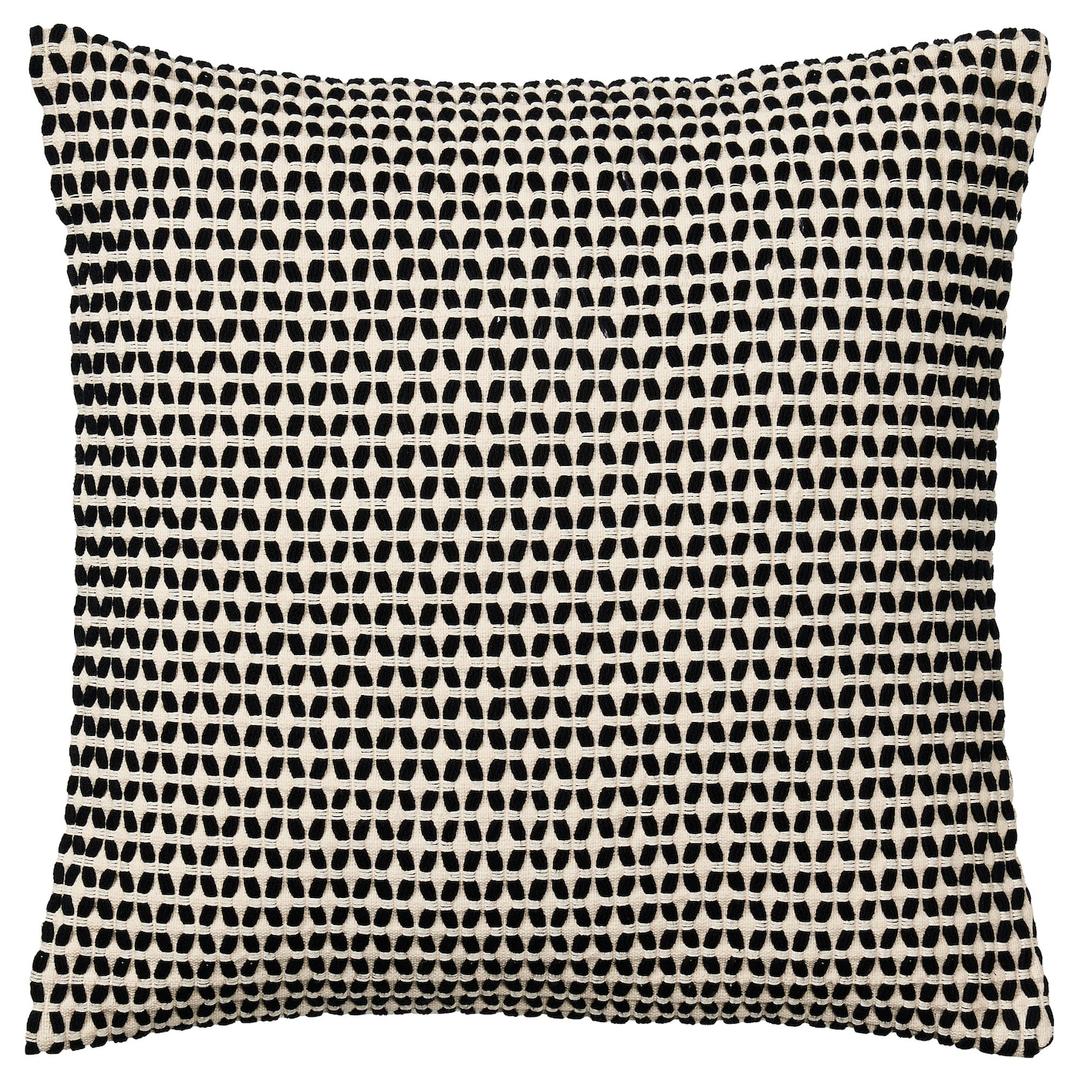KUSTFLY 쿠스트플뤼 쿠션커버 - 베이지/블랙 50x50 cm