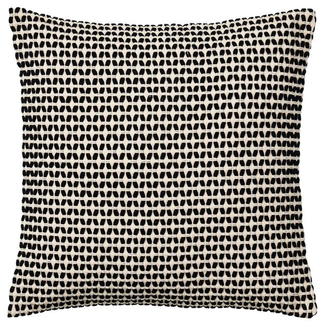 KUSTFLY 쿠스트플뤼 쿠션커버 - 베이지/블랙 50x50 cm