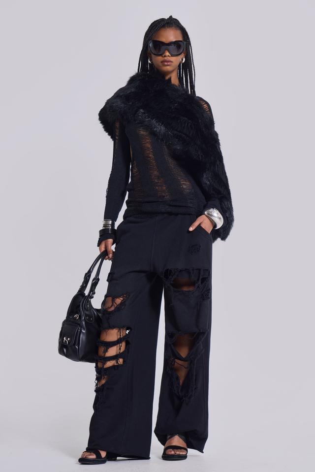 Distressed Black Baggy Monster Joggers - XXS / Black
