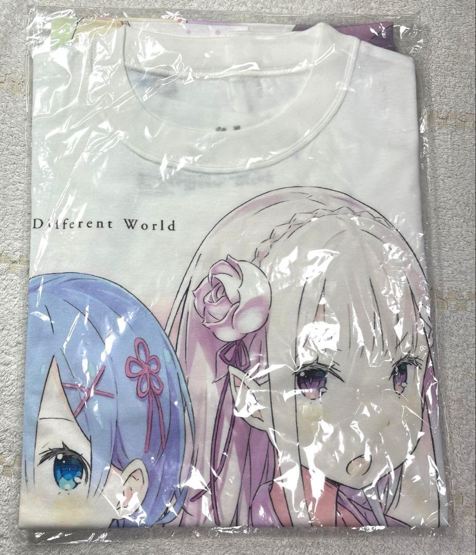 Re：ゼロから始める異世界生活 エミリア＆レム フルグラフィックTシャツ L