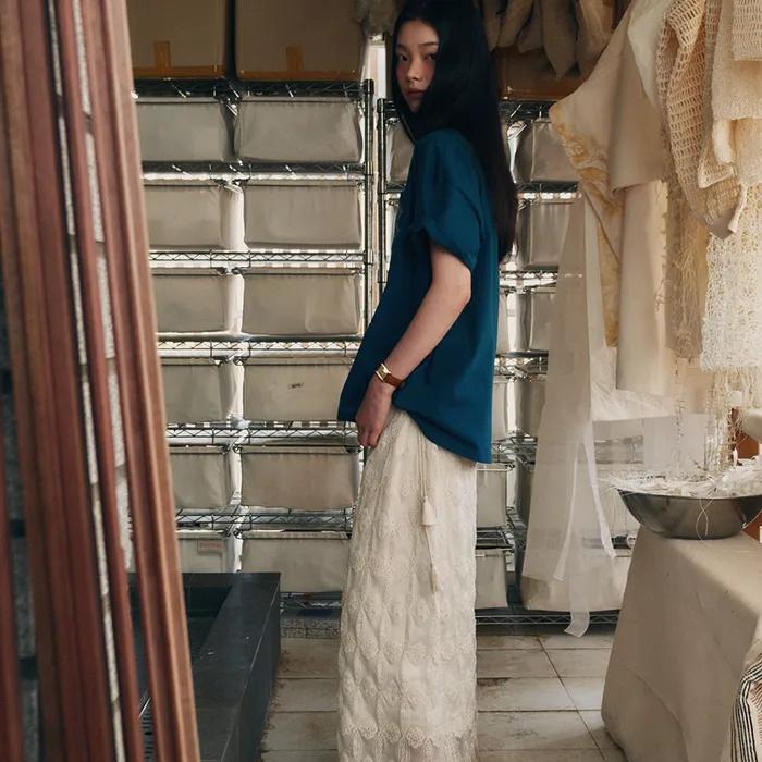 [2차: 7/15 순차발송] Needle Tassel Maxi Skirt Ivory_F252SK01