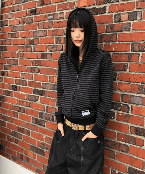 니로 후드집업 (세미크롭) 차콜