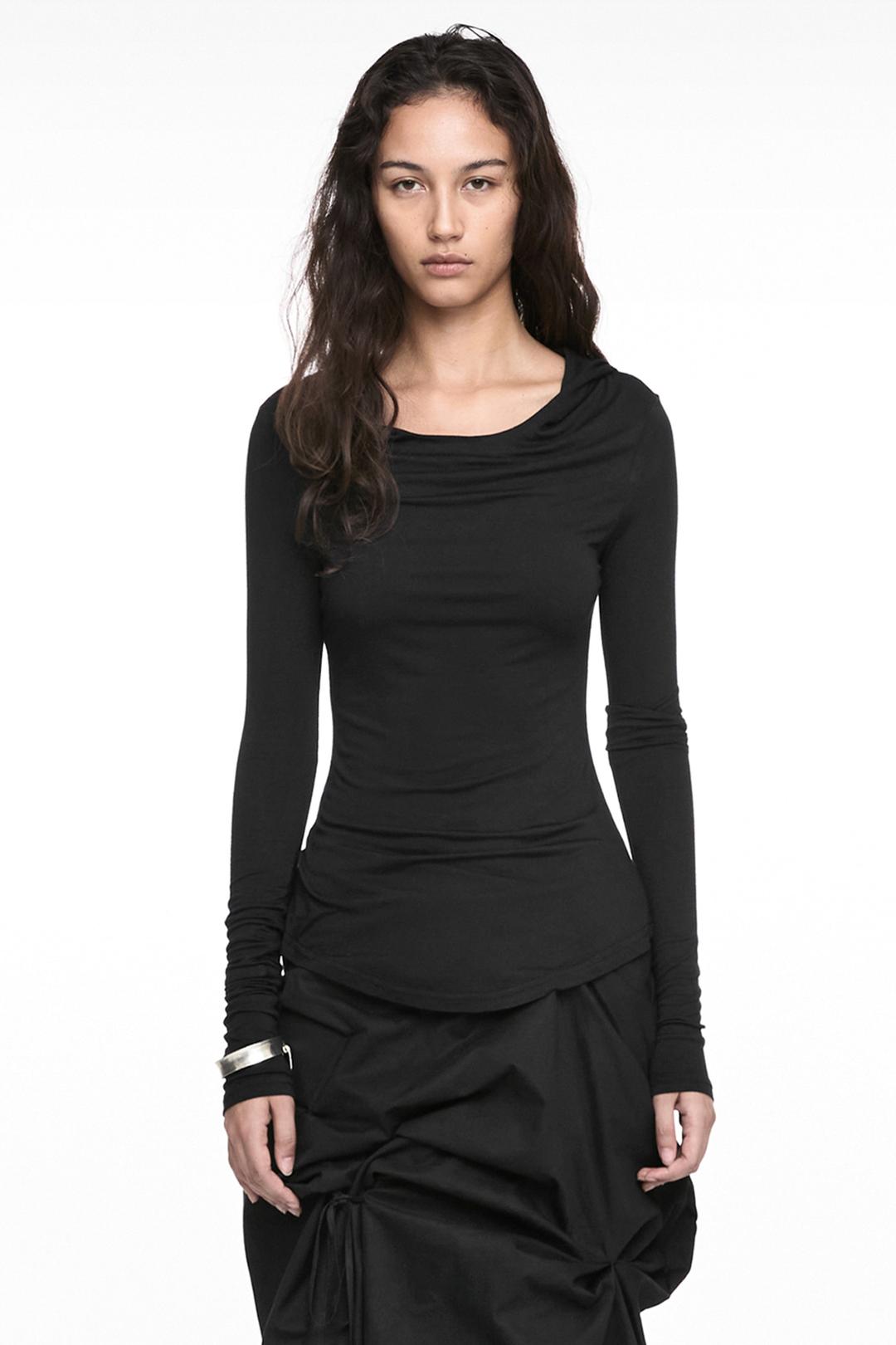 BASIC HOODIE LONG SLEEVE BLACK