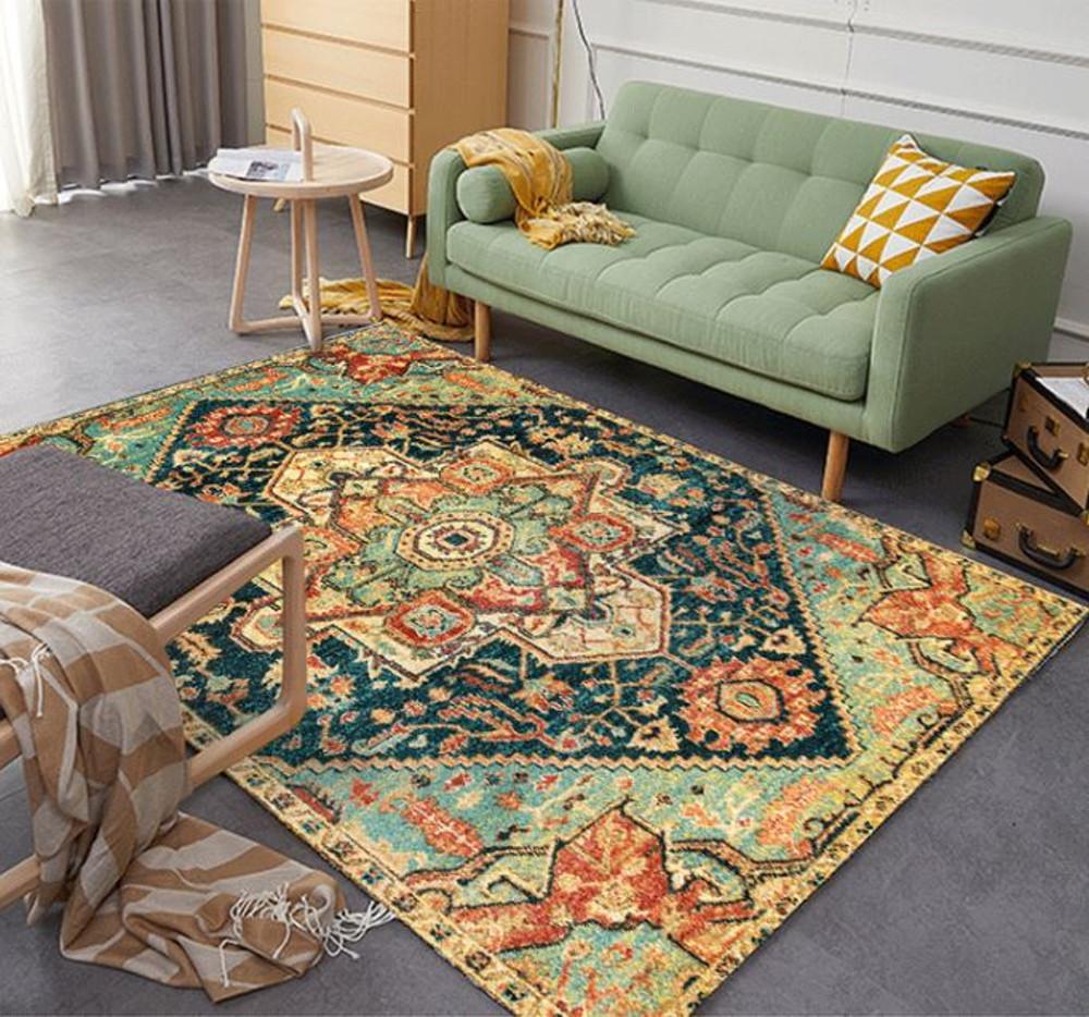 에스닉 러그 페르시안 카페트 블루 그린 러그