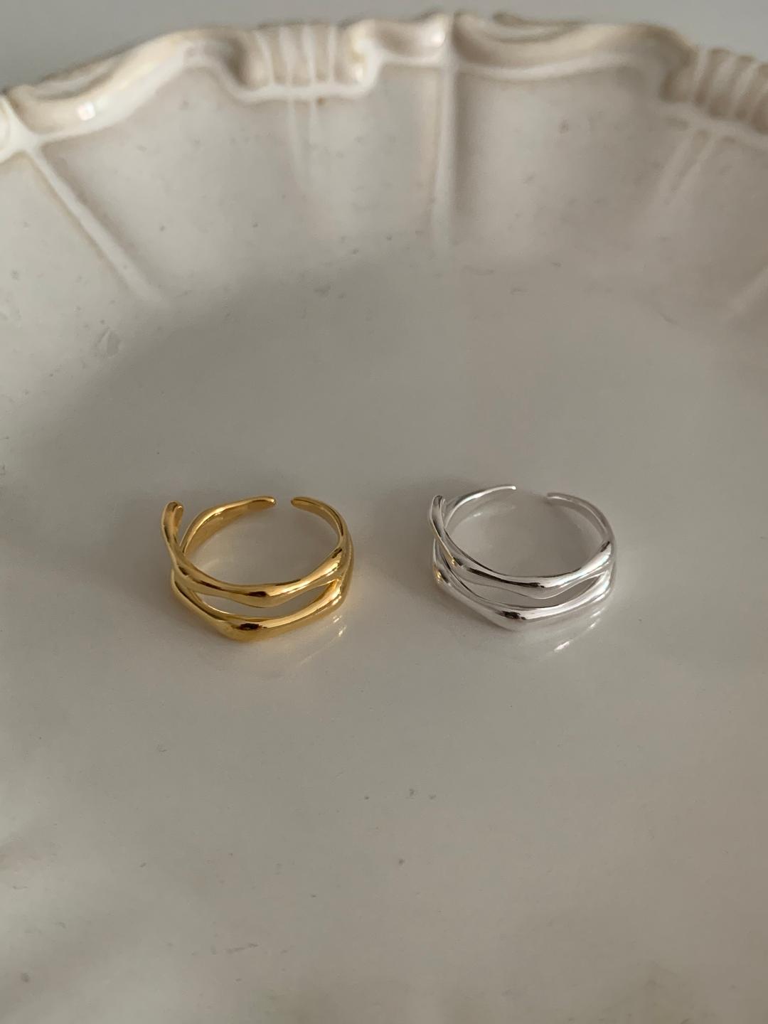 (silver925) Twin curve baby open ring