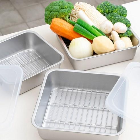 알텐바흐 뽀큐트 밧드 스텐 반찬통 밀폐용기 바트 밧트 스테인레스 사각 주방바트 라지 L - 보관/밀폐용기 | 쿠팡