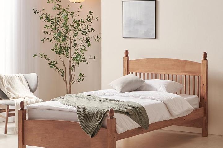 [리퍼] 라파엘 슈퍼싱글 고무나무 원목 침대프레임 SS 서랍추가 침대