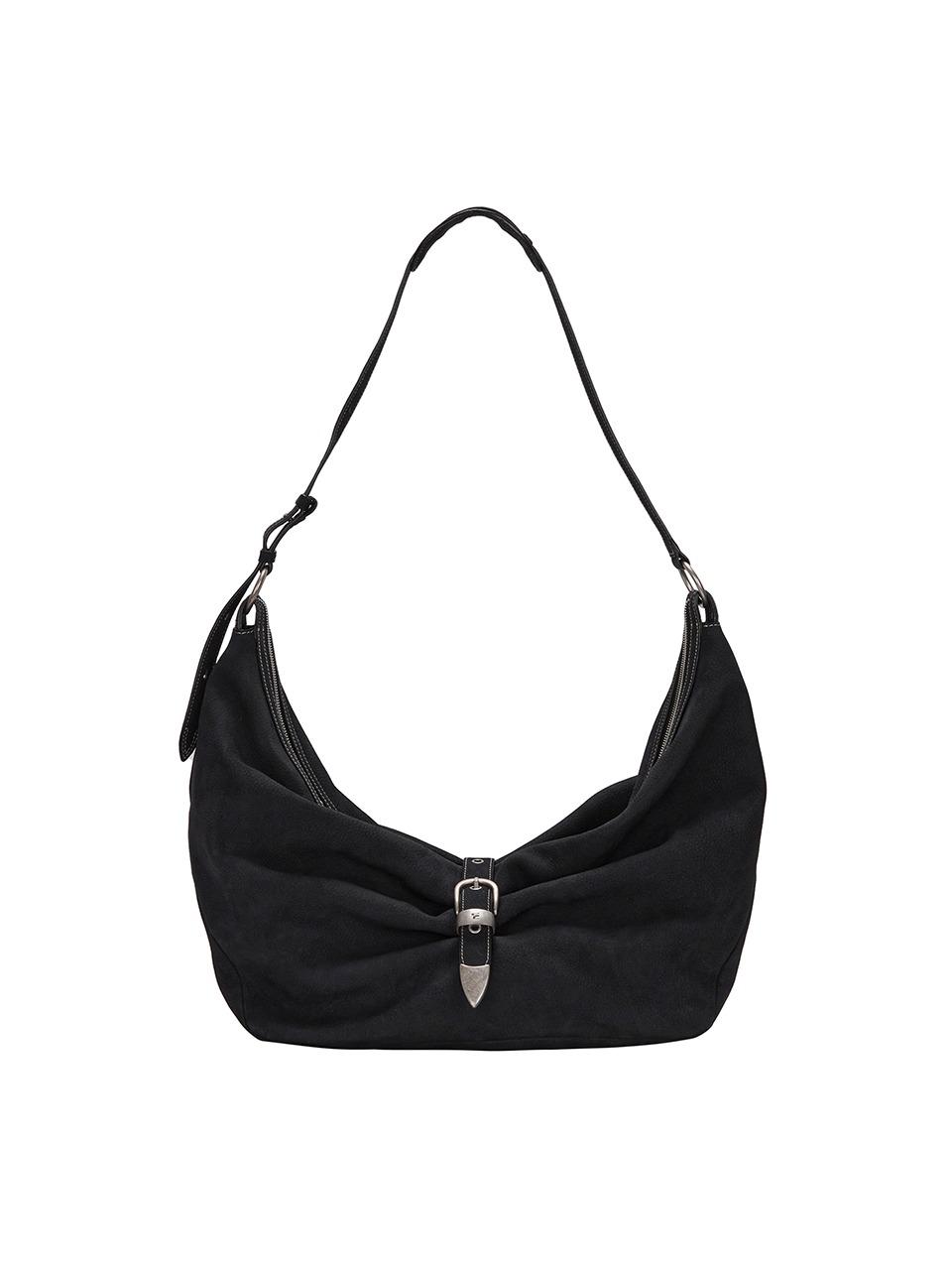 BELTED HOBO_black nubuck