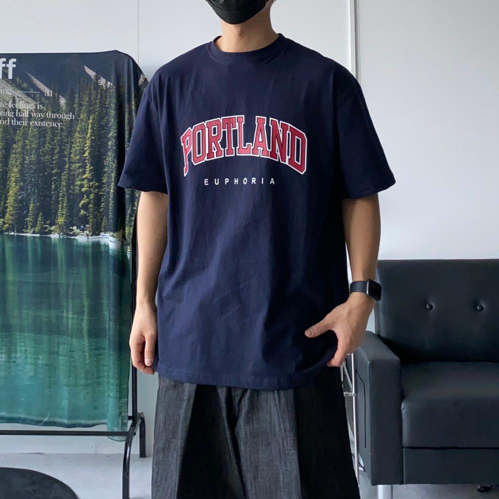 Rs 포틀랜드 하프 티셔츠 3color - 그룸 남자 네이비 여자 여름 반팔티