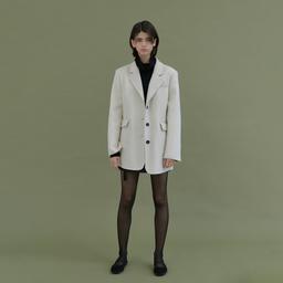 silk blended half coat (cream)