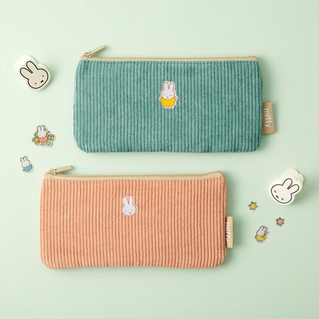 미피 코듀로이 납작 파우치 (2 Color) 귀여운 필통 파우치 친구 선물