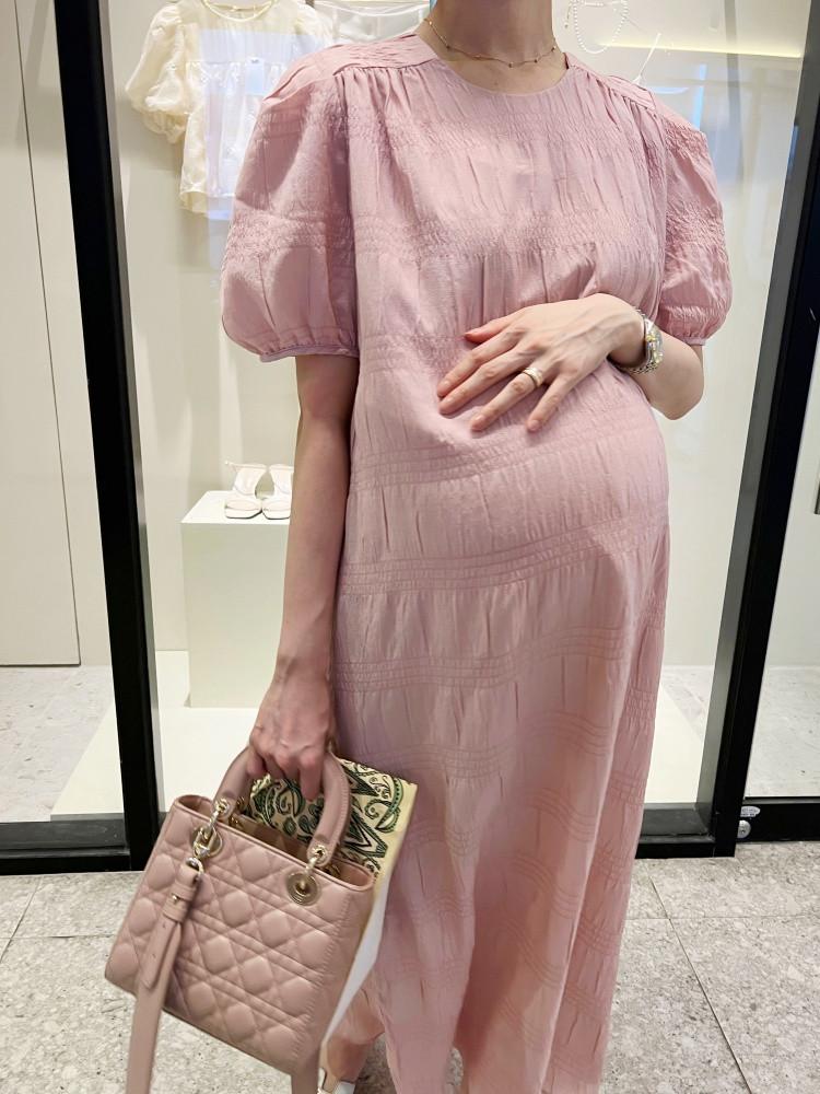 오늘출발 구김제로 여름 리본 임부복 만삭 주수 임산복 임산부 옷 반팔 롱 벨트 원피스