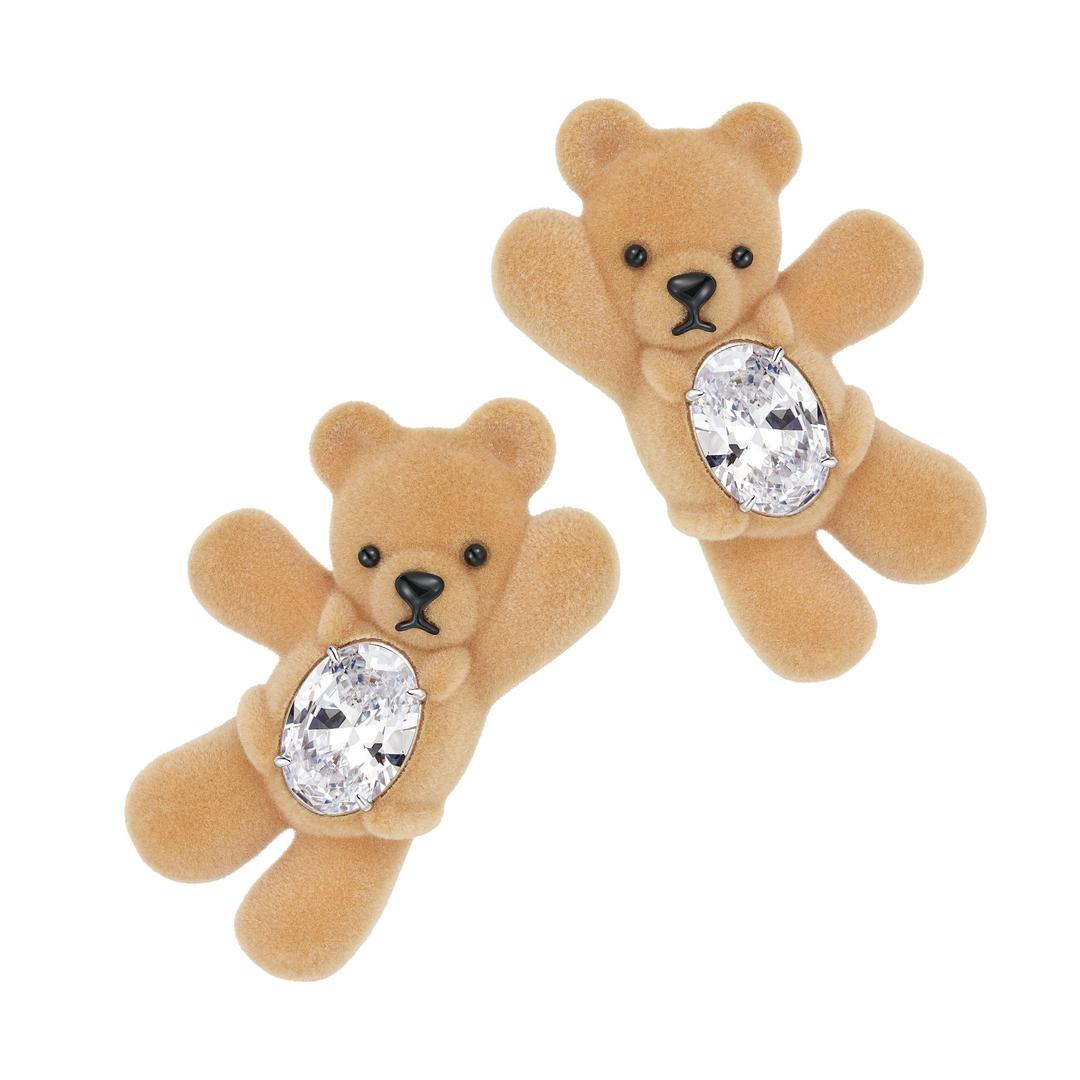 Paradise / Greeting Bear Gemstone Hair Clip - Left