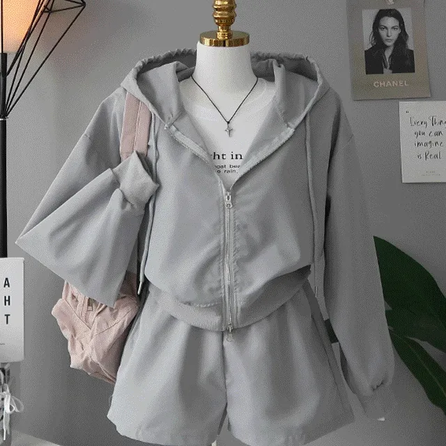 [바람막이세트/꾸안꾸💙투웨이후드집업+반바지] 로이스후드집업+반바지SET