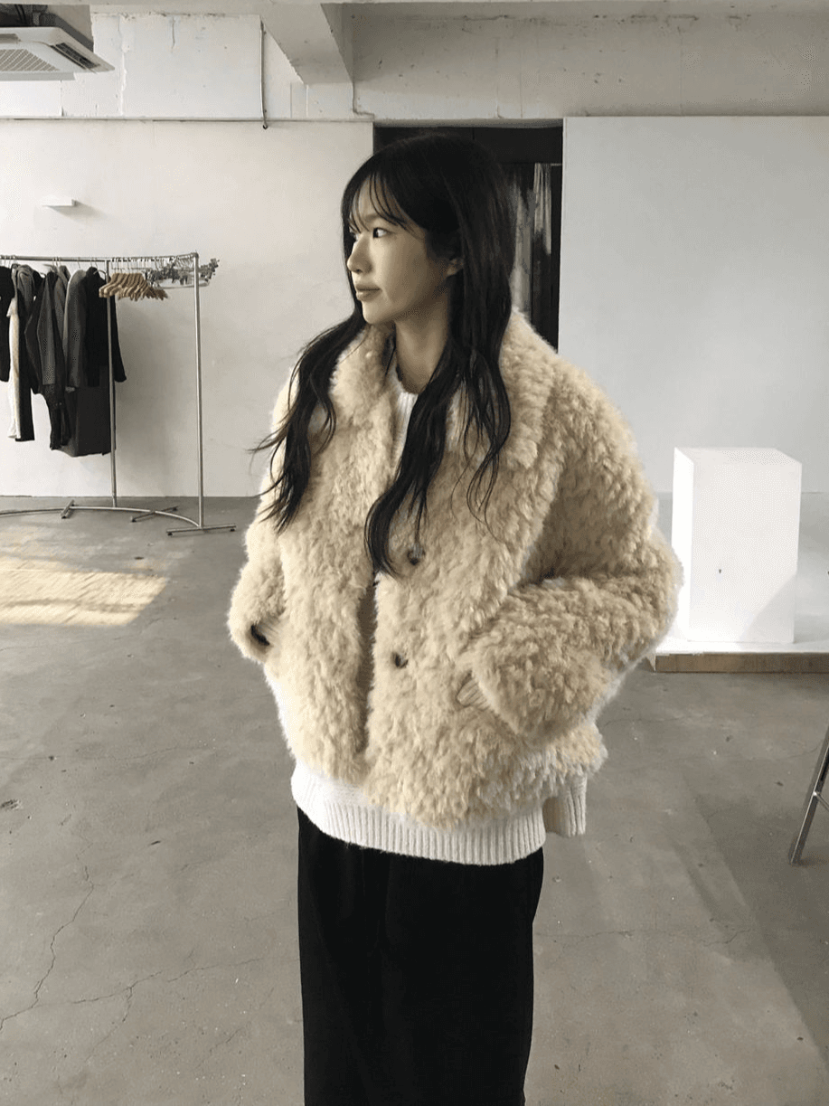 원그린 (*17-18중입고예정/주문폭주) 포니 카라 포켓 퍼자켓