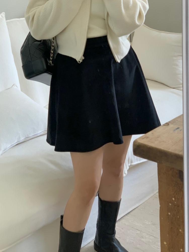 forest 포레스트 실크 벨벳 스커트