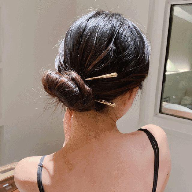 [당일 발송][2 color] 베이직 메탈 비녀 베이직 볼드 키치 데일리 긴 올림 머리 헤어 핀 악세사리 실버 골드 색상