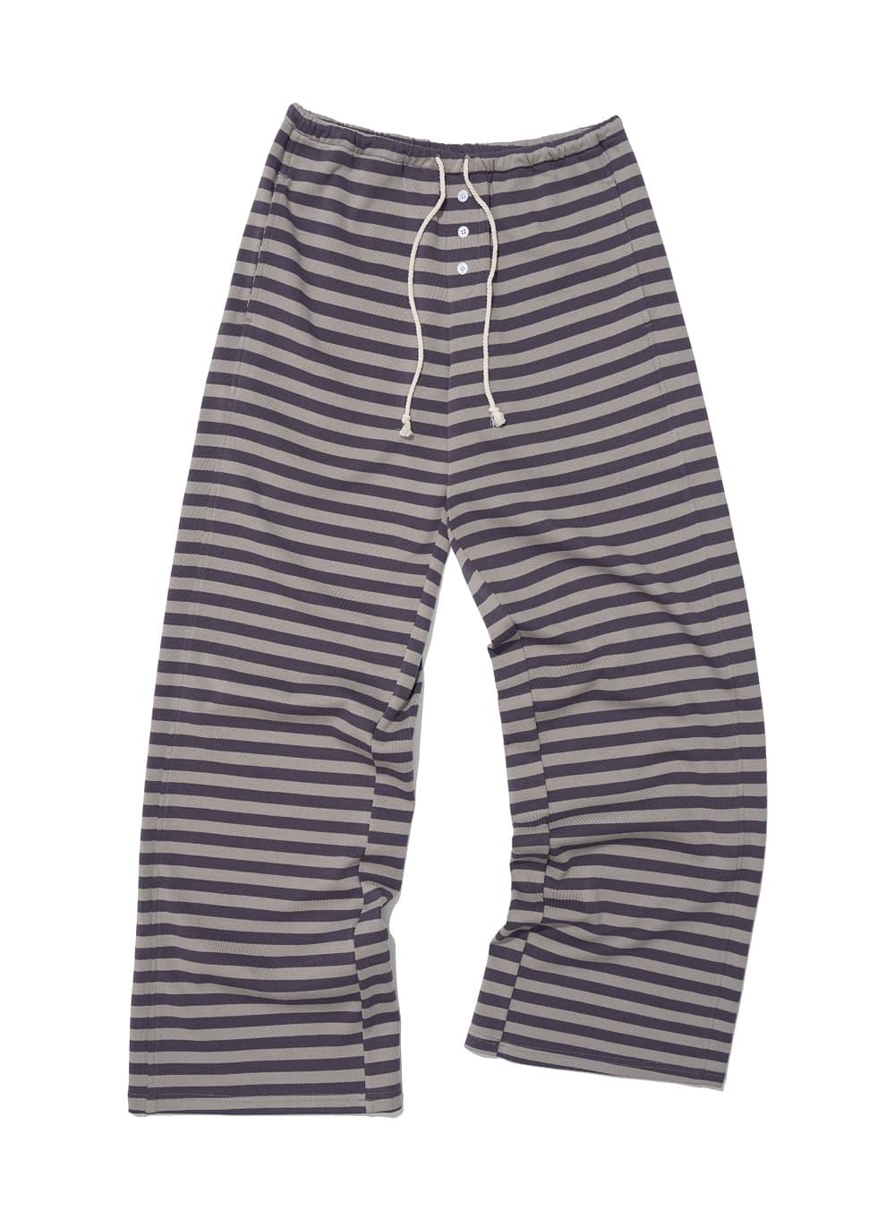 [WOMEN] PWC BUTTON WIDE LEG JERSEY PANTS_MAUVE STRIPE