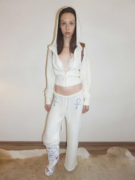 Ankh Boucle Knit Cardigan Ivory