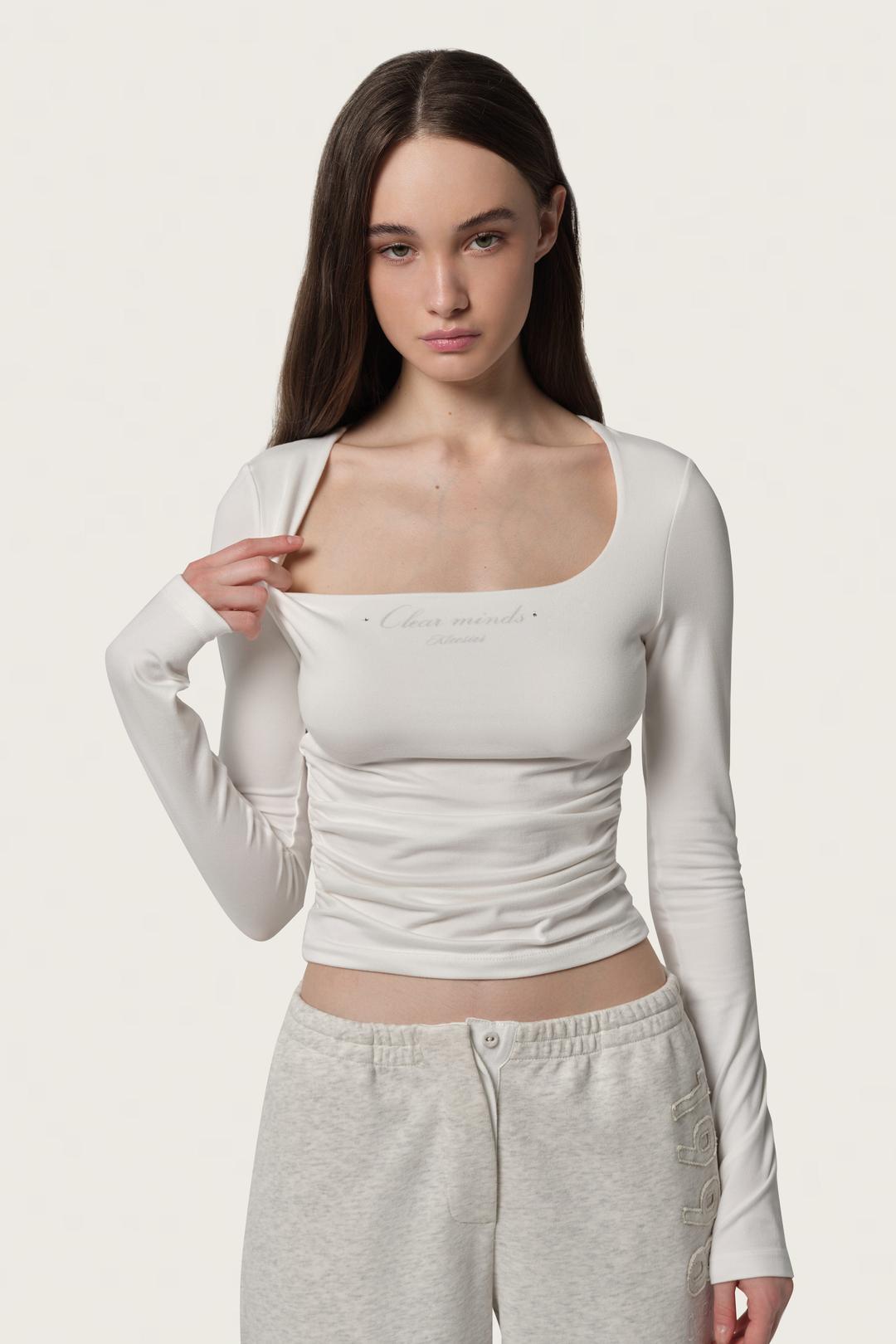 Clear mind square top, White