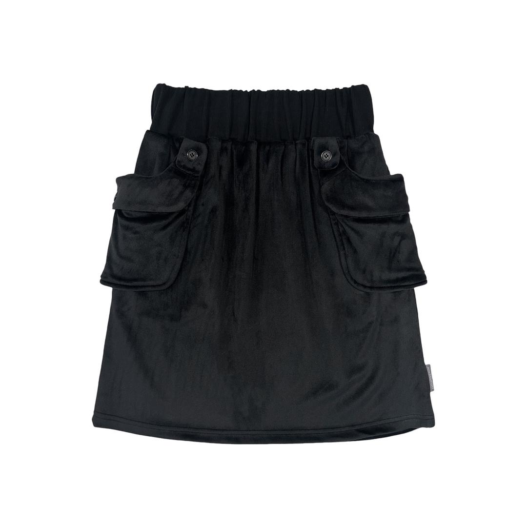24-005 FLEECE POCKET SKIRT (BLACK)