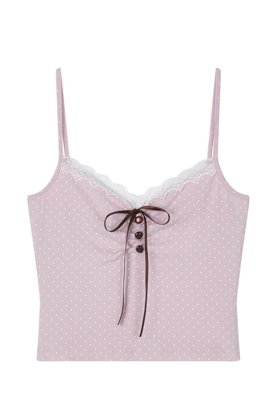 DOT RIBBON SLEEVELESS (PINK)