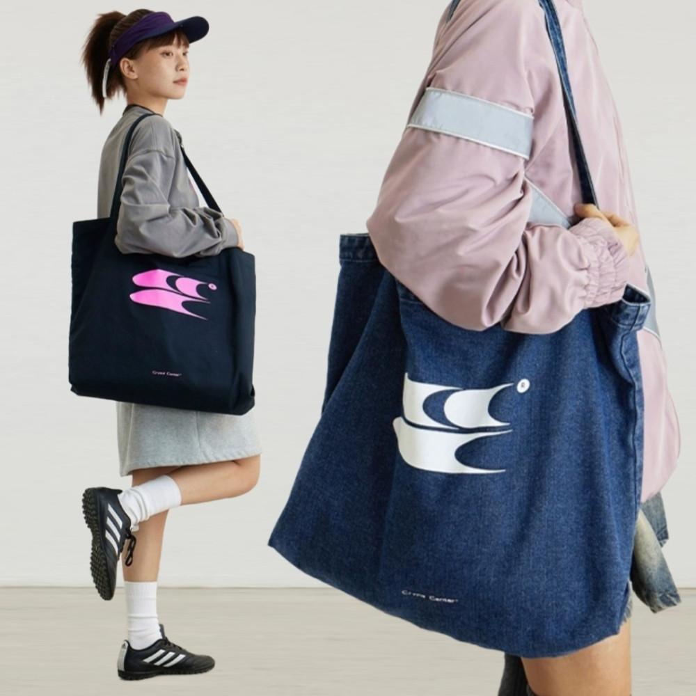 크라잉센터 CryingCenter 대용량 빅로고 캔버스 에코백 숄더백
