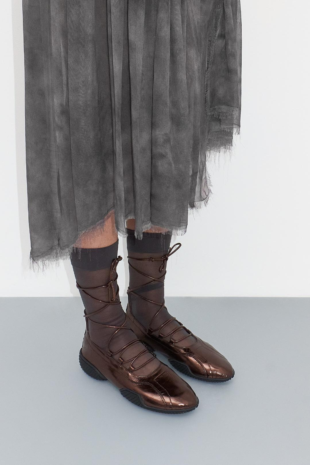 Averie Metallic Brown Lace Ballerinas