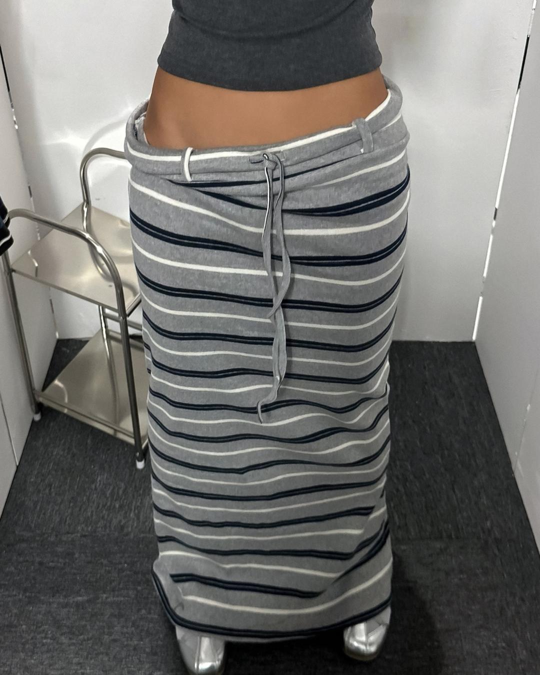 인디스하우스 Stripe Long Skirt (2C)