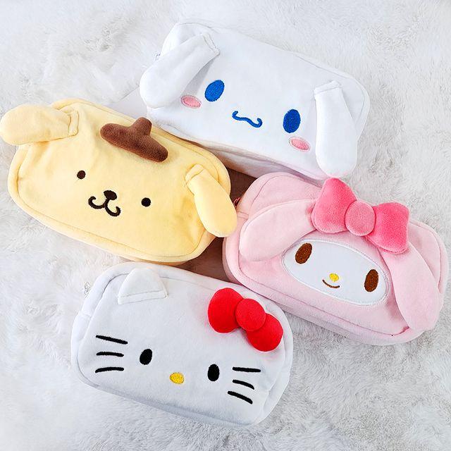 [빠른배송] 산리오 헬로키티 마이멜로디 시나모롤 폼폼푸린 캐릭터 파우치 필통 케이스 화장품 학생 펜케이스 다용도 미니가방 문구