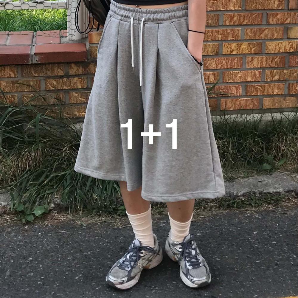 (1+1 할인 이벤트) Freedom sweat pants 프리덤 버뮤다 팬츠 스웻 7부 9부 롱 와이드 반바지