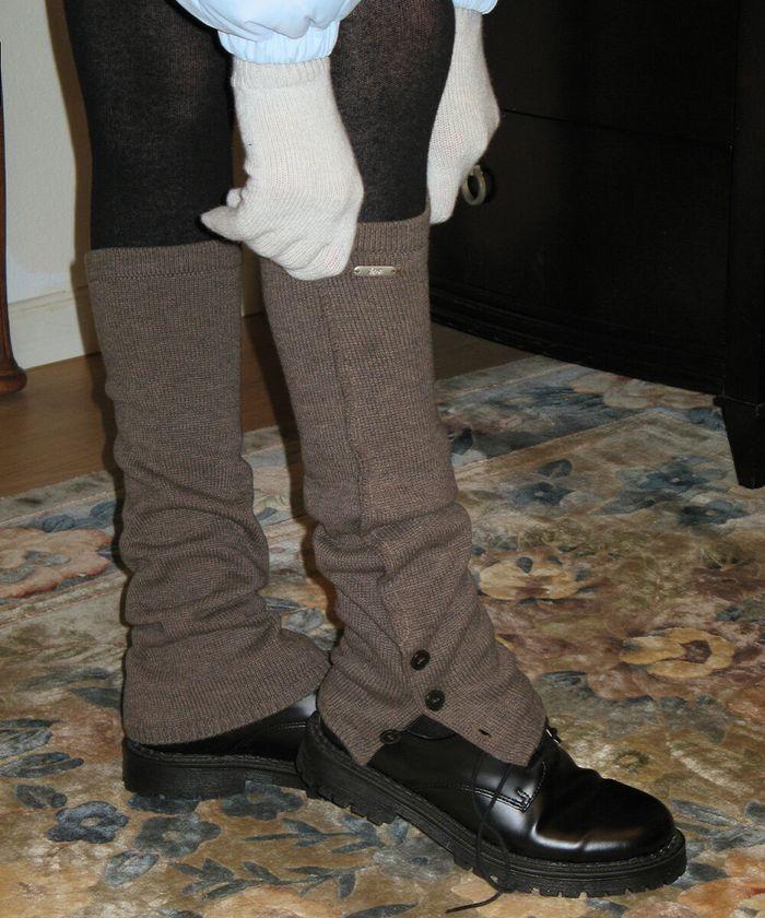 Knit Leg Warmers (Deep Brown)