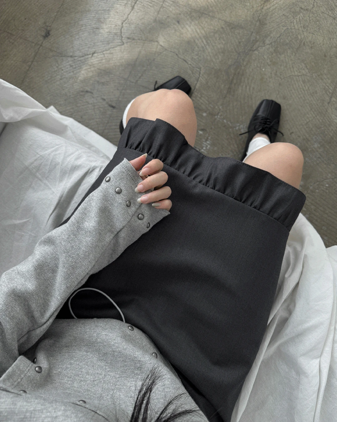 프릴 미디 스커트 (New color)