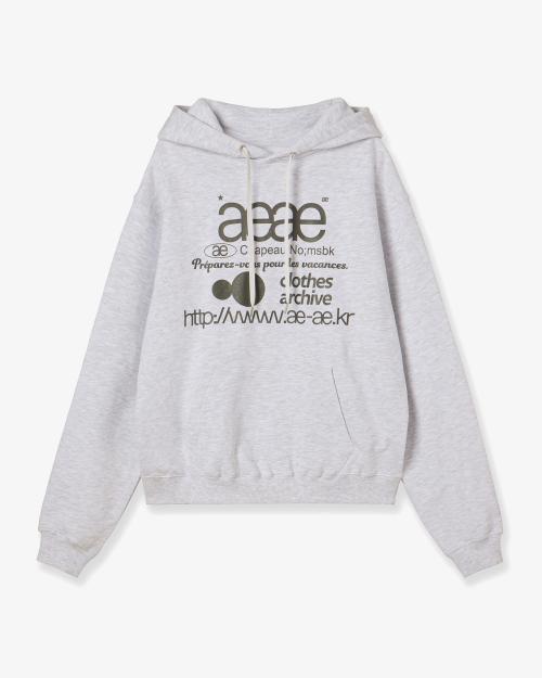 WEB LOGO LOOSED HOODIE [LIGHT GREY]