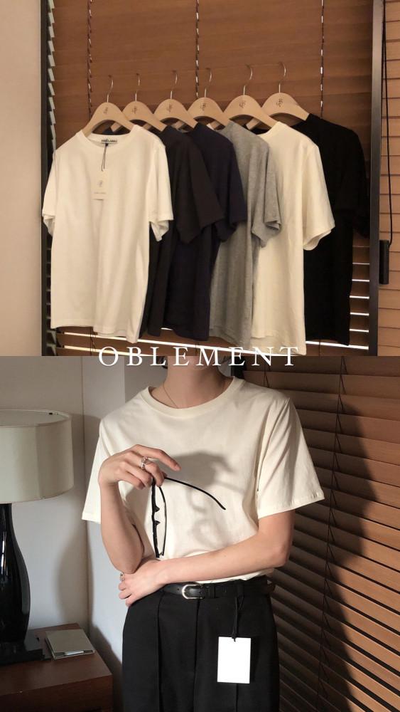 오버클래식 스탠다드티 여자 기본반팔티 라운드넥